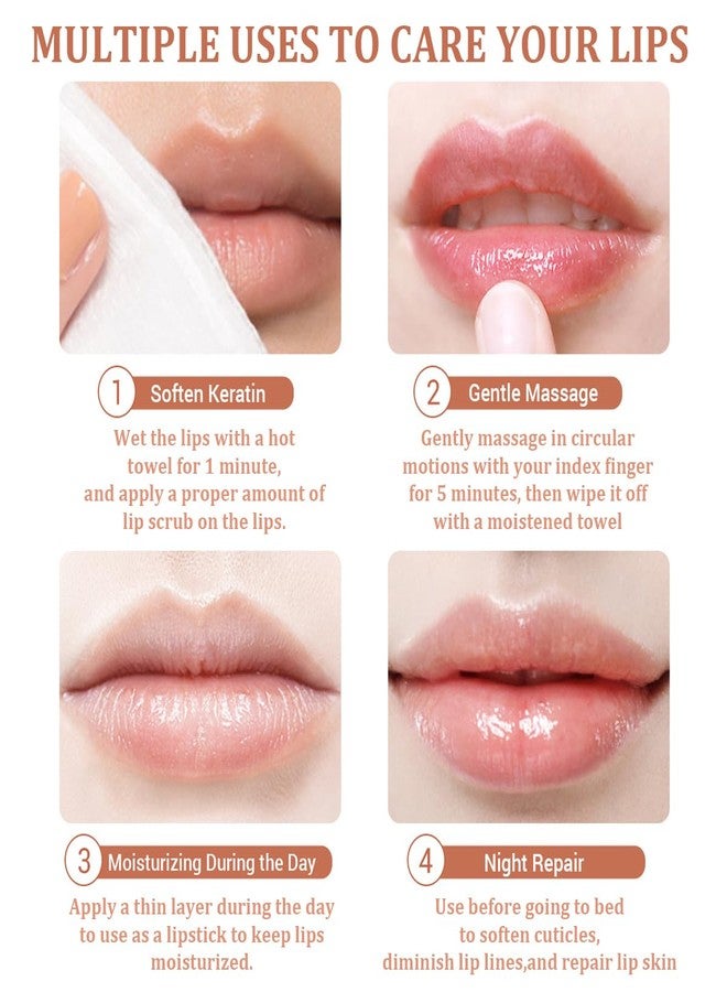 XTJXTJ Strawberry & Honey Lip Balm, Vitamin E Lip Masks & Moisturizing/Hydrating Propolis Lip Sleeping Mask With Brush, Nourish And Repair Lip Skin Winter Lip Care Products (Honey) - Image 5